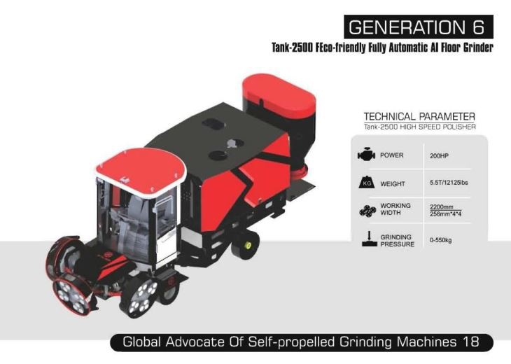 Tank-2500 Eco-Friendly Fully Automatic Ai Ride On Floor Grinder